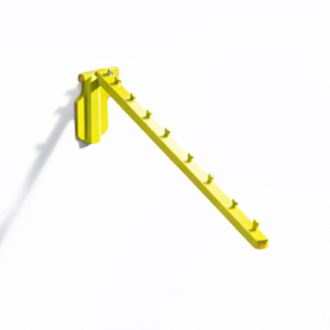 Gancho Cascada Inclinado para Góndola Metálica | Portaproducto con Topes para Exhibición