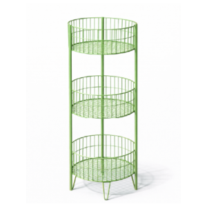 Exhibidor Promocional Circular de 3 Niveles | Canastilla Metálica para Productos Masivos