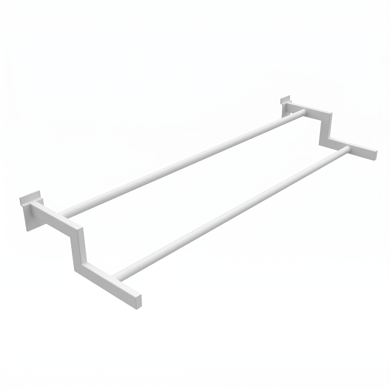 Barra Z Slatwall metálica con sistema de encaje preciso y soldadura MIG fabricada por COCS Grupo Diseño en Bogotá.