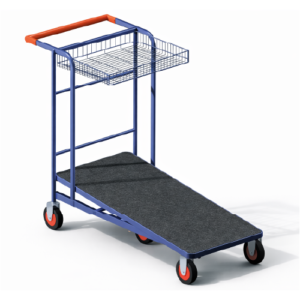 Carro Surtidor Metálico con Canastilla Superior y Plataforma Inclinada