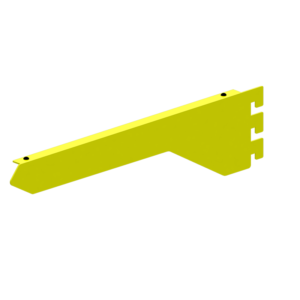 Soporte Metálico para Panel Ranurado Slatwall Tipo Brazo Inclinado | Exhibición Comercial