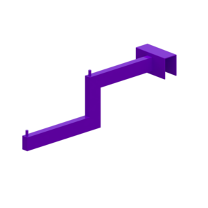 Soporte Metálico Escalonado para Panel Ranurado Slatwall con Pines de Retención | Exhibición Comercial