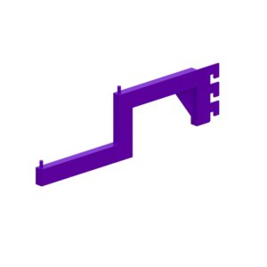 Soporte Metálico Reforzado para Panel Ranurado Slatwall con Pines de Retención | Exhibición Comercial