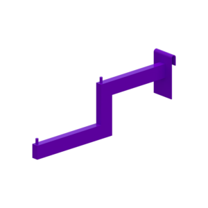 Soporte Metálico para Panel Ranurado Slatwall con Pines de Retención | Exhibición Comercial