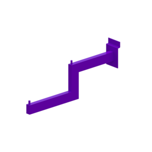 Soporte Metálico para Panel Ranurado Slatwall con Pines Tipo Brazo Recto | Exhibición Comercial