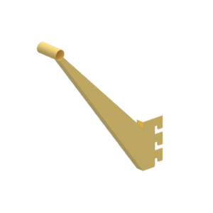 Gancho Metálico Inclinado para Panel Ranurado Slatwall con Tubo Frontal | Exhibición Comercial