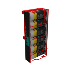 Dispensador Metálico Vertical para Producto con Portagráfica | Exhibidor POP para Punto de Venta