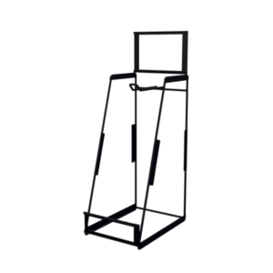Display Metálico de Piso con Ganchera y Portagráfica | Exhibidor POP para Punto de Venta