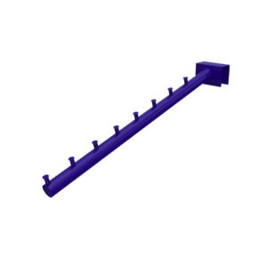 Flauta Metálica con Caja para Exhibición | Barra Porta Ganchos para Panel Ranurado y Retail