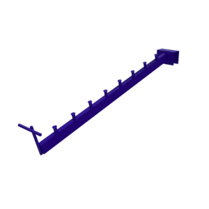 Flauta Metálica con Caja y Tope Frontal | Barra Porta Ganchos para Panel Ranurado y Exhibición Retail