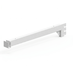 Soporte Metálico Recto para Panel Ranurado Slatwall con Refuerzo y Anclaje Múltiple | Exhibición Comercial