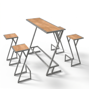 Mesa y sillas tipo Z industrial