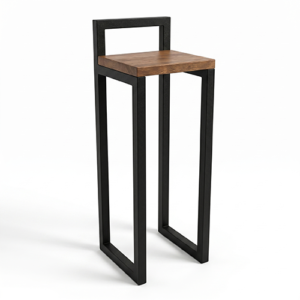 Taburete Industrial Minimalista Metal y Madera
