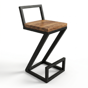 Taburete Tipo Z Metal y Madera